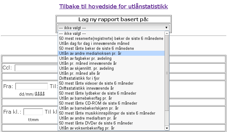 Utlånsstatistikkens maler